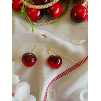 Boucles d'oreilles cerise