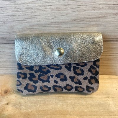 Pochette Sunny léopard daim nubuck et... Pochette Sunny léopard daim nubuck et...