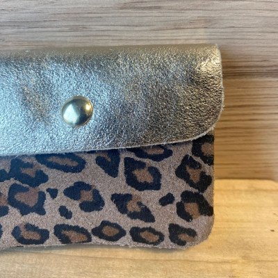 Pochette Sunny léopard daim nubuck et... Pochette Sunny léopard daim nubuck et...