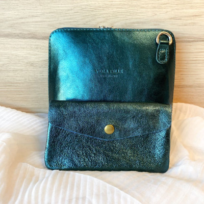 Pochette Sunny longue en Cuir grainé