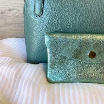 Pochette Sunny longue en Cuir grainé
