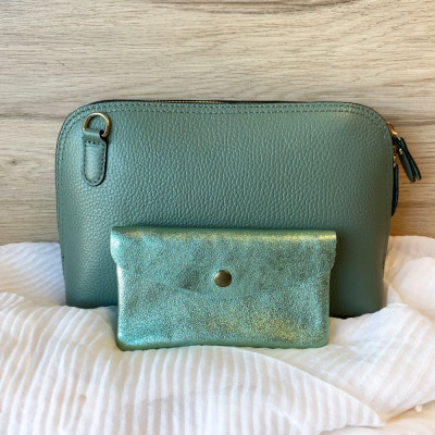 Pochette Sunny longue en Cuir grainé