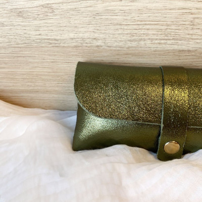 Étui à Lunettes en cuir grainé Brillant