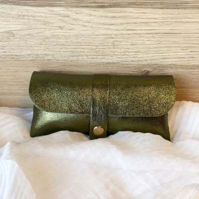 Étui à Lunettes en cuir grainé Brillant