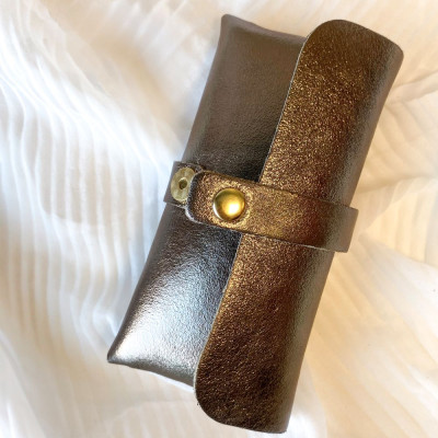 Étui à Lunettes en cuir grainé Brillant