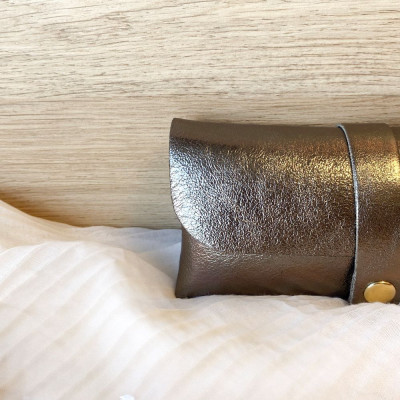 Étui à Lunettes en cuir grainé Brillant