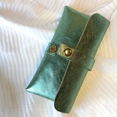 Étui à Lunettes en cuir grainé Brillant Étui à Lunettes en cuir grainé Brillant